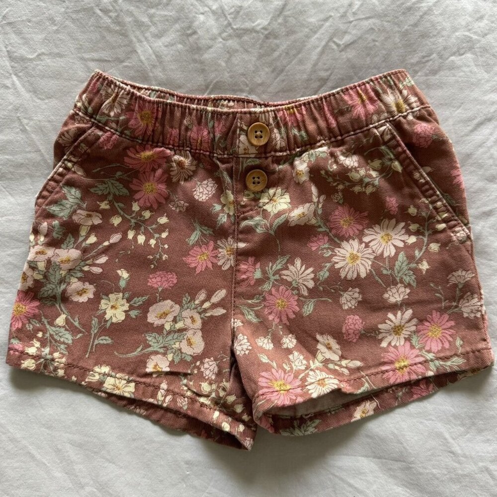 OshKosh Brown Floral Shorts (3T)